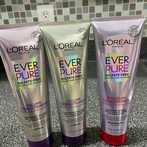 L'Oreal Ever Pure Volume & Moisture Conditioners - Purple, Silver, Green, Red